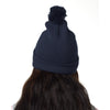 UltraClub Women's Navy Knit Pom-Pom Beanie with Cuff