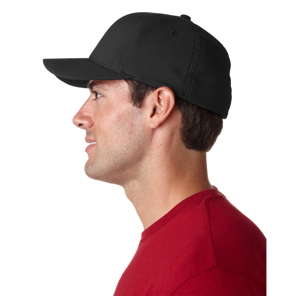 UltraClub Men's Black Flexfit Cool & Dry Cap