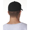 UltraClub Men's Black Flexfit Pique Mesh Cool & Dry Cap