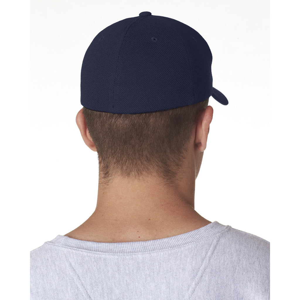 UltraClub Men's Navy Flexfit Pique Mesh Cool & Dry Cap