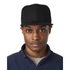 UltraClub Men's Black Flat Bill Cap