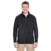 UltraClub Men's Black Cool & Dry Quarter-Zip Microfleece