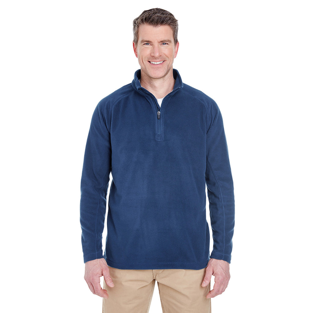 UltraClub Men's Navy Cool & Dry Quarter-Zip Microfleece