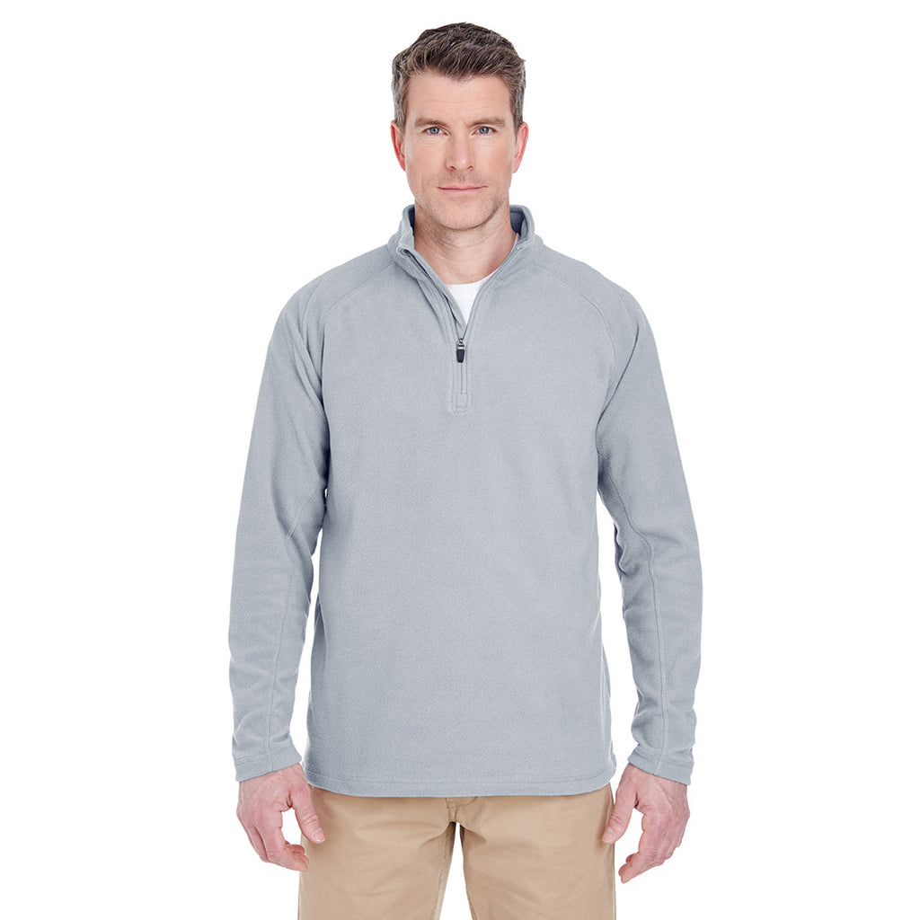 UltraClub Men's Silver Cool & Dry Quarter-Zip Microfleece