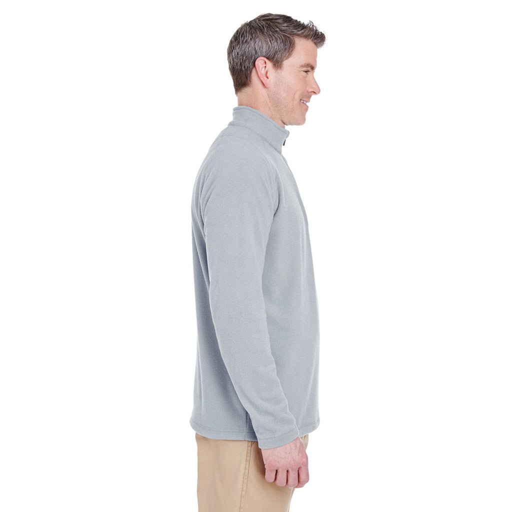 UltraClub Men's Silver Cool & Dry Quarter-Zip Microfleece