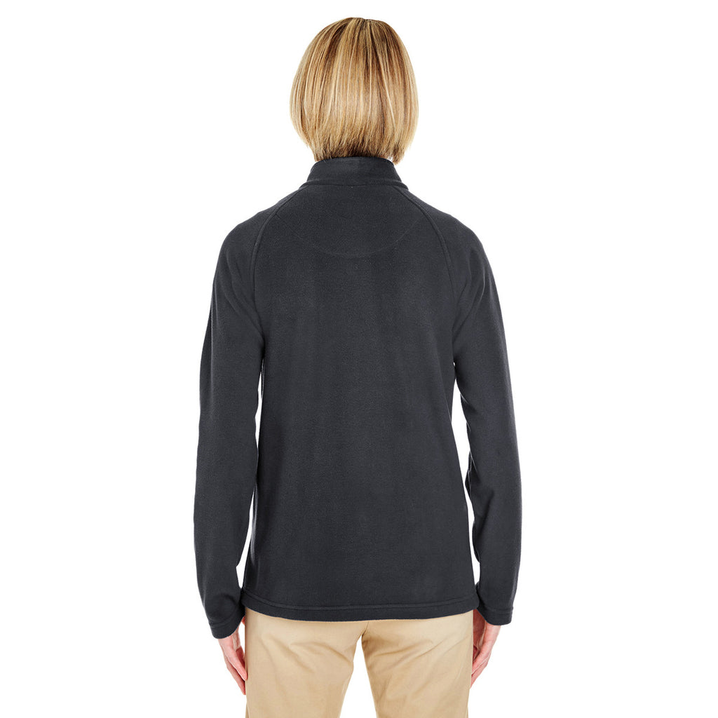 UltraClub Women's Black Cool & Dry Full-Zip Microfleece