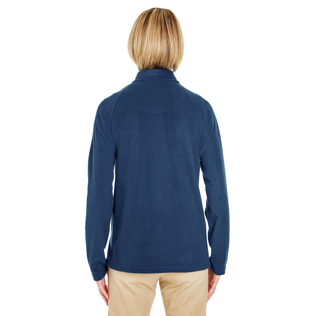 UltraClub Women's Navy Cool & Dry Full-Zip Microfleece