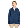 UltraClub Women's Navy Cool & Dry Full-Zip Microfleece