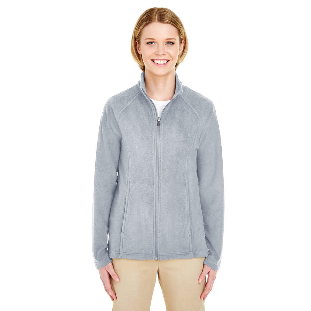 UltraClub Women's Silver Cool & Dry Full-Zip Microfleece