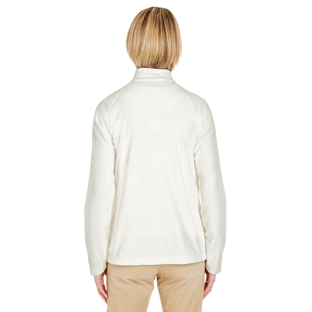 UltraClub Women's Winter White Cool & Dry Full-Zip Microfleece