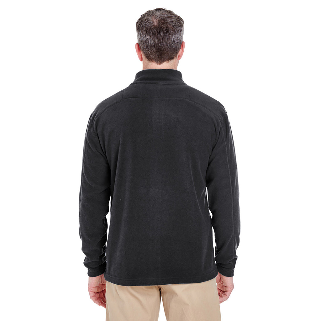 UltraClub Men's Black Cool & Dry Full-Zip Microfleece