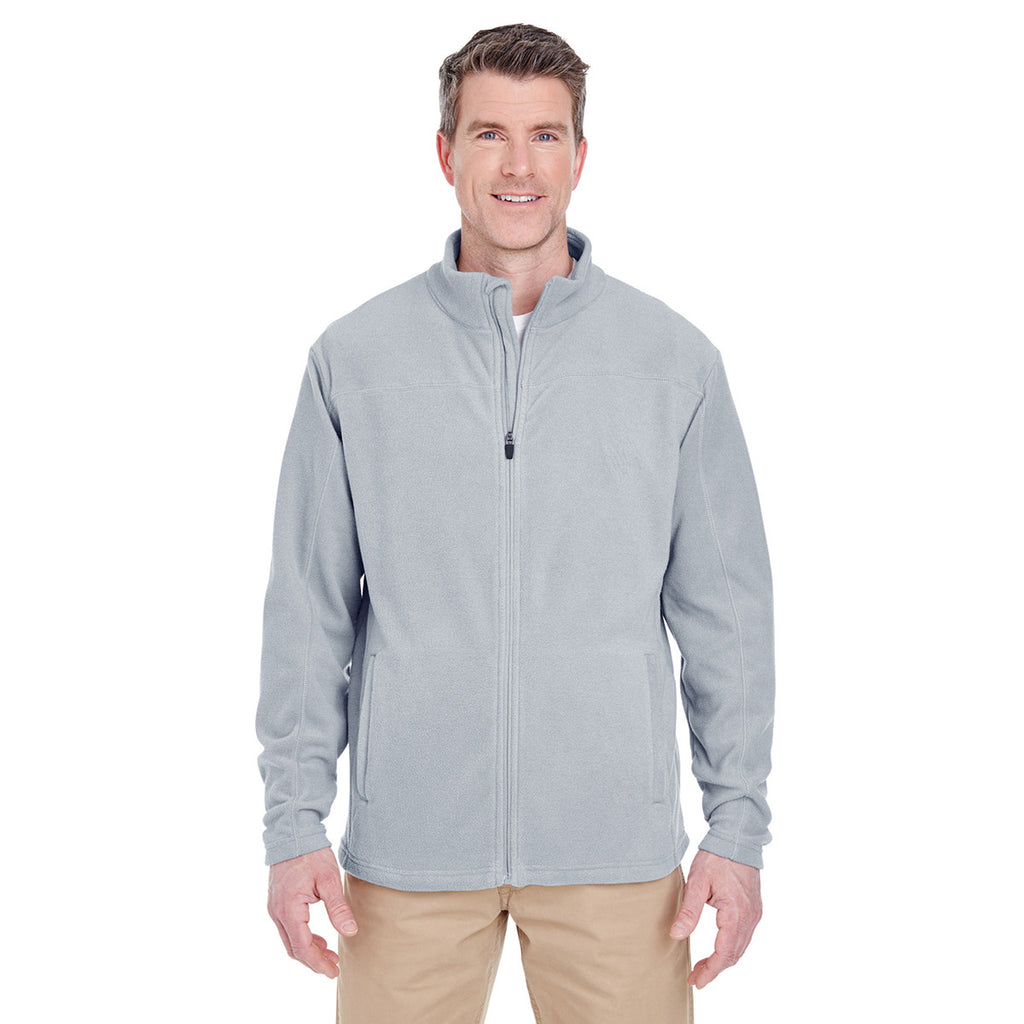 UltraClub Men's Silver Cool & Dry Full-Zip Microfleece