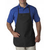 UltraClub Men's Black Large 2-Pocket Apron