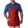 UltraClub Men's Red Large 2-Pocket Apron