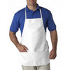 UltraClub Men's White Large 2-Pocket Apron