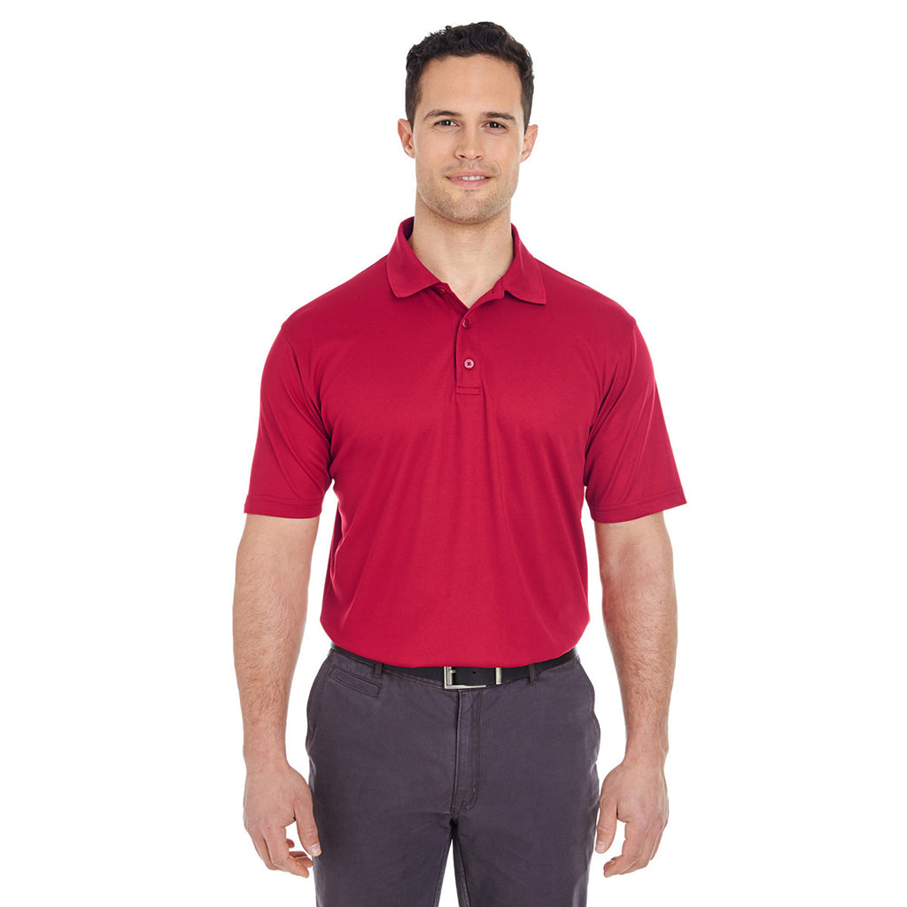 UltraClub Men's Cardinal Cool & Dry Mesh Pique Polo