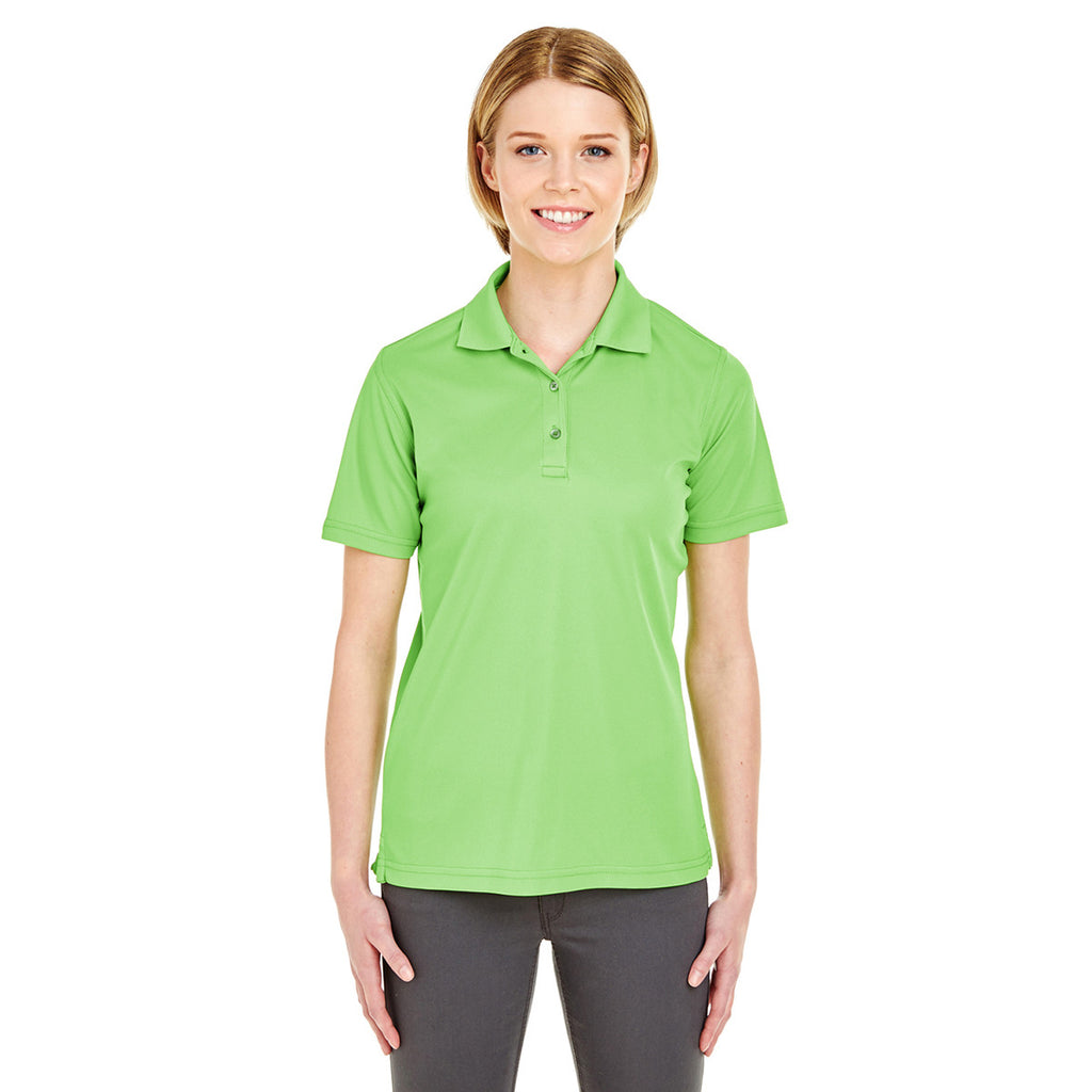 UltraClub Women's Light Green Cool & Dry Mesh Pique Polo