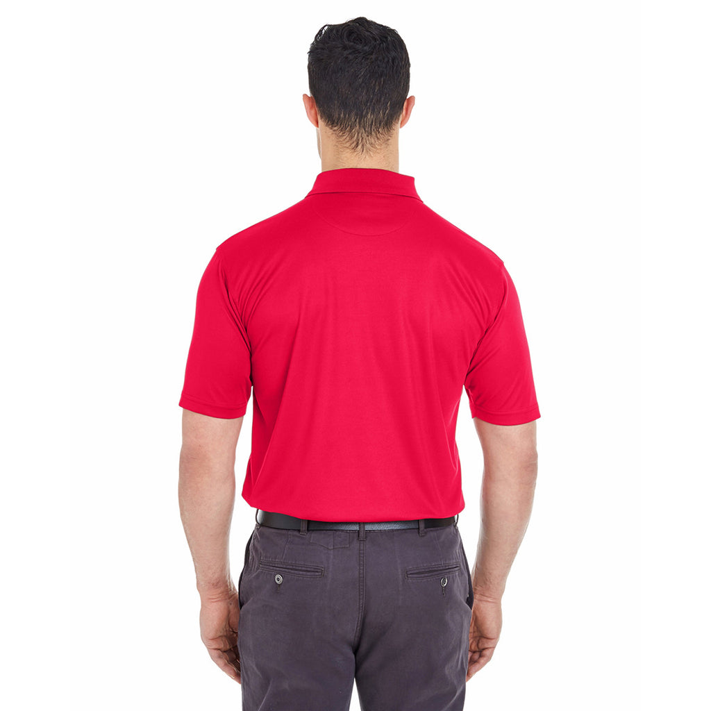 UltraClub Men's Red Tall Cool & Dry Mesh Pique Polo