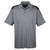 UltraClub Men's Charcoal/Black Cool & Dry Two-Tone Mesh Pique Polo