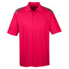 UltraClub Men's Red/Charcoal Cool & Dry Two-Tone Mesh Pique Polo