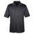 UltraClub Men's Black Cool & Dry Jacquard Stripe Polo