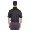 UltraClub Men's Black Cool & Dry Jacquard Stripe Polo