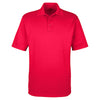 UltraClub Men's Red Cool & Dry Jacquard Stripe Polo