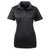 UltraClub Women's Black Cool & Dry Jacquard Stripe Polo