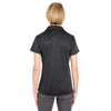 UltraClub Women's Black Cool & Dry Jacquard Stripe Polo