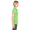 UltraClub Women's Light Green Cool & Dry Jacquard Stripe Polo