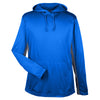 UltraClub Men's Kyanos Blue/Charcoal Cool & Dry Sport Hooded Pullover