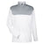 UltraClub Men's White/Silver Cool & Dry Sport Colorblock Quarter-Zip Pullover