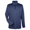 UltraClub Men's Navy Striped Quarter-Zip Pullover