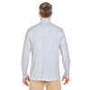 UltraClub Men's White Striped Quarter-Zip Pullover