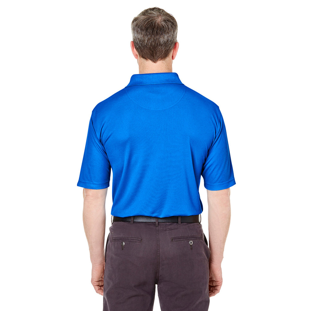 UltraClub Men's Royal Cool & Dry Jacquard Performance Polo