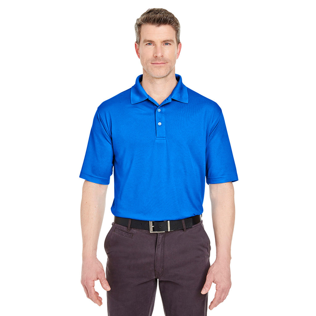 UltraClub Men's Royal Cool & Dry Jacquard Performance Polo