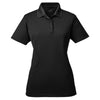 UltraClub Women's Black Cool & Dry Jacquard Performance Polo