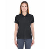 UltraClub Women's Black Cool & Dry Jacquard Performance Polo