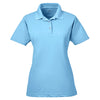 UltraClub Women's Columbia Blue Cool & Dry Jacquard Performance Polo