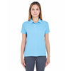 UltraClub Women's Columbia Blue Cool & Dry Jacquard Performance Polo