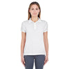 UltraClub Women's White Cool & Dry Jacquard Performance Polo