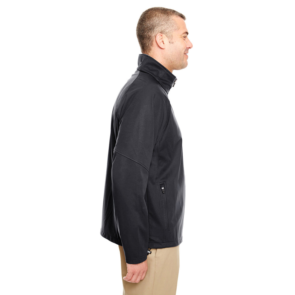 UltraClub Men's Black Two-Tone Soft Shell Jacket