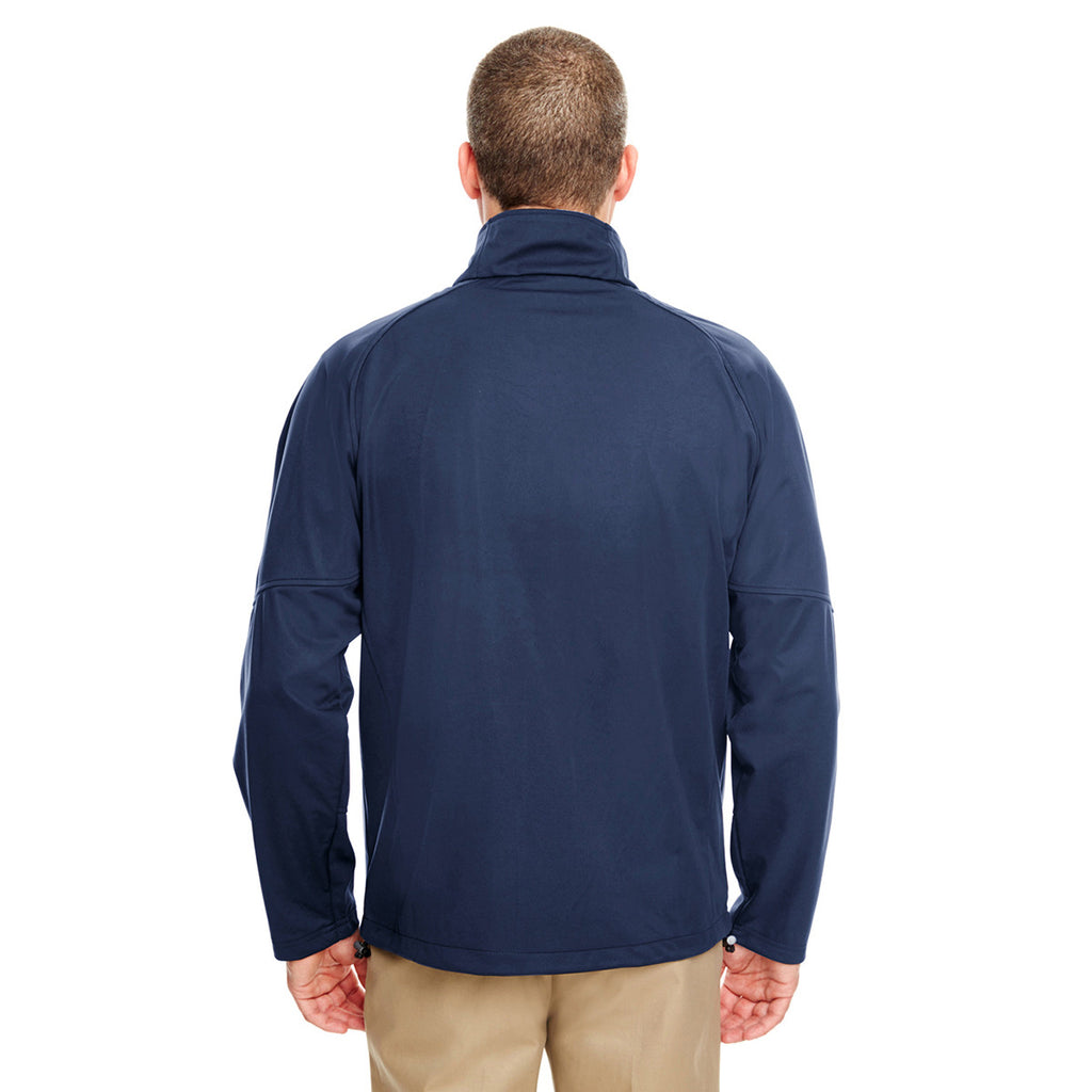 UltraClub Men's Navy Two-Tone Soft Shell Jacket