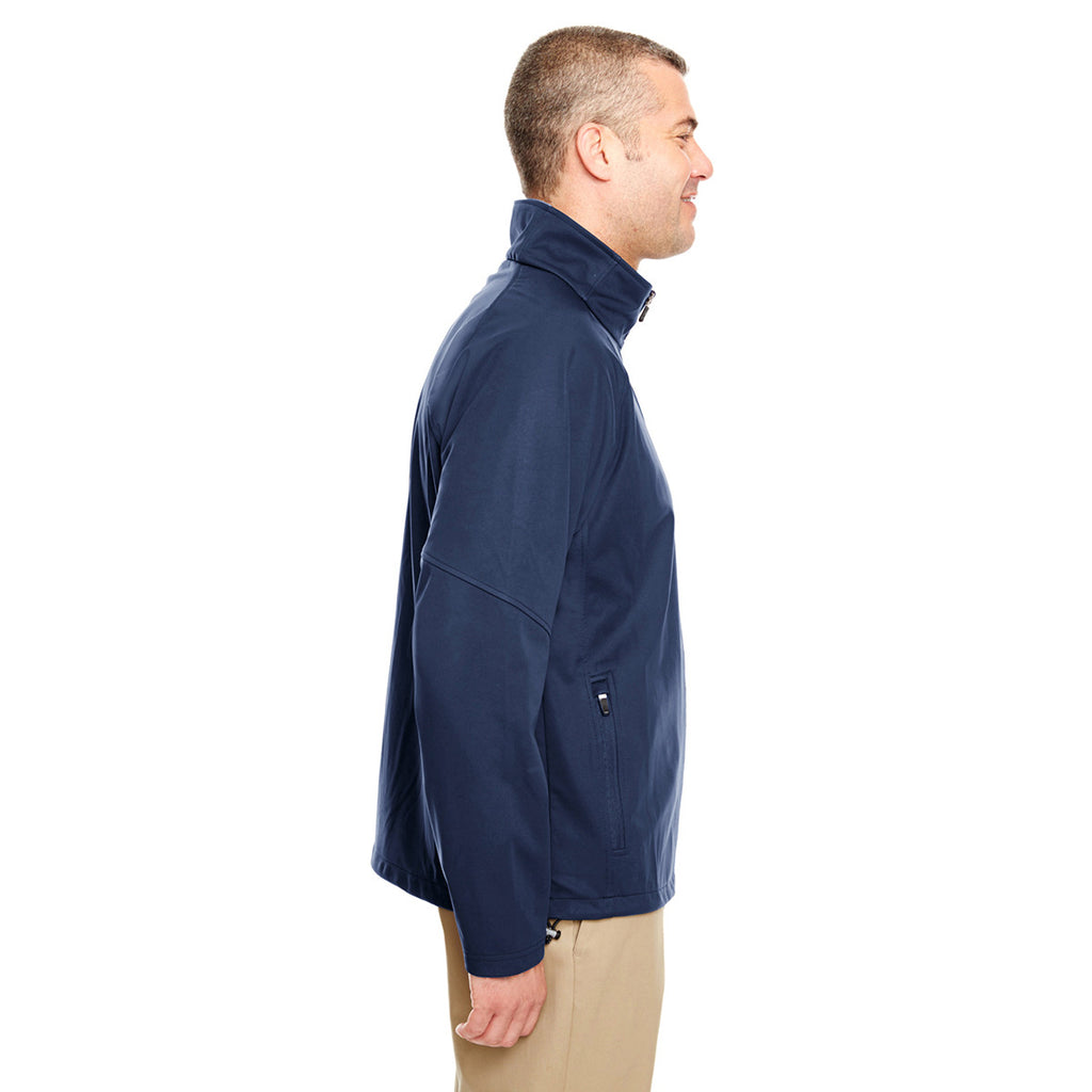 UltraClub Men's Navy Two-Tone Soft Shell Jacket