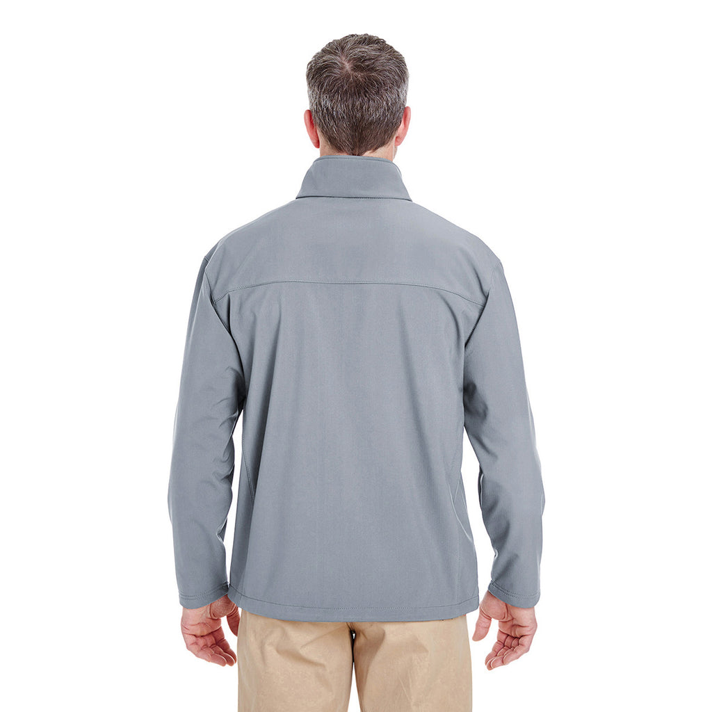 UltraClub Men's Medium Grey Ripstop Soft Shell Jacket with Cadet Collar