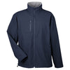 UltraClub Men's Navy Ripstop Soft Shell Jacket with Cadet Collar