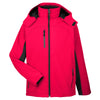 UltraClub Men's Red/Black Colorblock 3-in-1 Systems Hooded Soft Shell Jacket