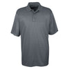 UltraClub Men's Charcoal Cool & Dry Elite Mini-Check Jacquard Polo