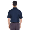 UltraClub Men's Navy Cool & Dry Elite Mini-Check Jacquard Polo