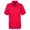 UltraClub Men's Red Cool & Dry Elite Mini-Check Jacquard Polo